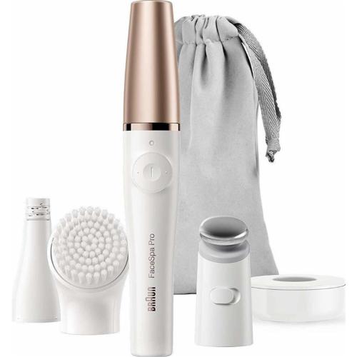 Braun SE911 FaceSpa Pro 3 in 1 Facial Epilation Skin Cleansing, Perfect for chin, upper lip, forehead & maintain eyebrow shape, Rechargeable battery [SE911]