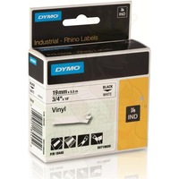 Dymo 18445 Rhino Vinyl Black on White 19mm [18445]