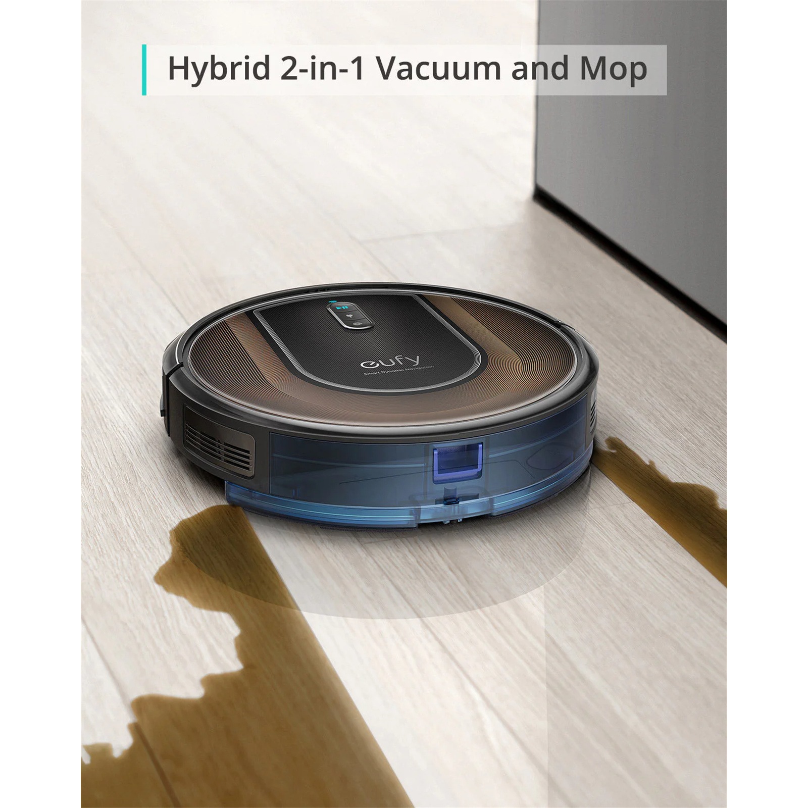 Eufy Clean G30 Hybrid Black Robotic Vacuum 2-in-1 Sweep & Mop Smart Dynamic Navigation 2.0 - WiFi - Boundary Strips - App Control [T2253T11]
