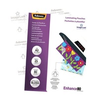Fellowes 5396403 Laminating Pouches A3 Gloss 80 Micron Pack 25 [5396403]