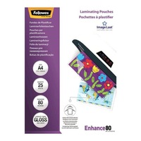 Fellowes 5396207 Laminating Pouches A4 Gloss 80 Micron Pack 25 [5396207]