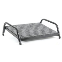Fluteline Footrest - Black Frame With Grey Carpet - Board Size 450mm x 260mm - Height Adjustable Range 40mm-140mm [FTG]