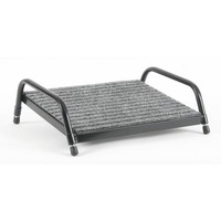 Fluteline Large Footrest - Black Frame With Grey Carpet - Board Size 450mm x 350mm - Height Adjustable Range 40mm-140mm [FTLG]