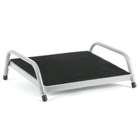 Fluteline Large Footrest - Silver Elite Frame With Black Carpet - Board Size 450mm x 350mm, - Height Adjustable Range 40mm-140mm [FTLSE]
