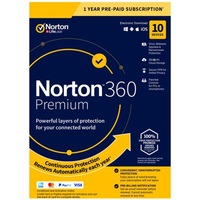 NortonLifeLock Norton 360 Premium 1 User 10 Devices 12 month 100GB PC Cloud Backup Includes Secure VPN [21433681]