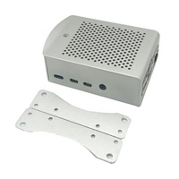 Raspberry Pi Case Silver Aluminium Case with Mount, Heatsinks and Cooling Fan for Raspberry Pi 4 [SEVRBP0248]