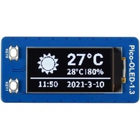 Raspberry Pi Display 1.3inch OLED Module for Raspberry Pi Pico, 64x128, SPI/I2C [19376]