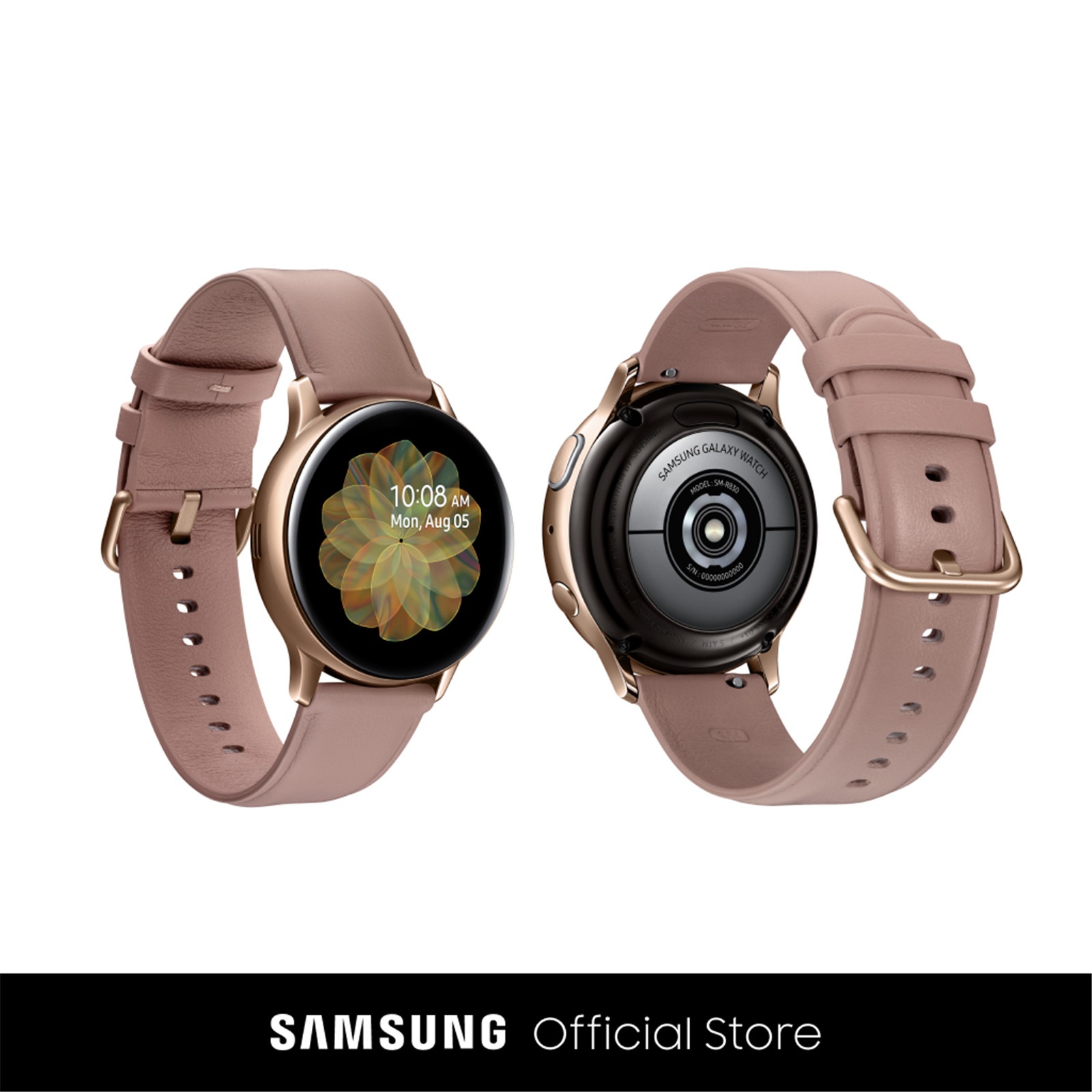 Samsung Galaxy Watch Active 2 Smart Watch 40mm Rose Gold Aluminium Case  with Phantom Violet Silicone Strap - MyDeal