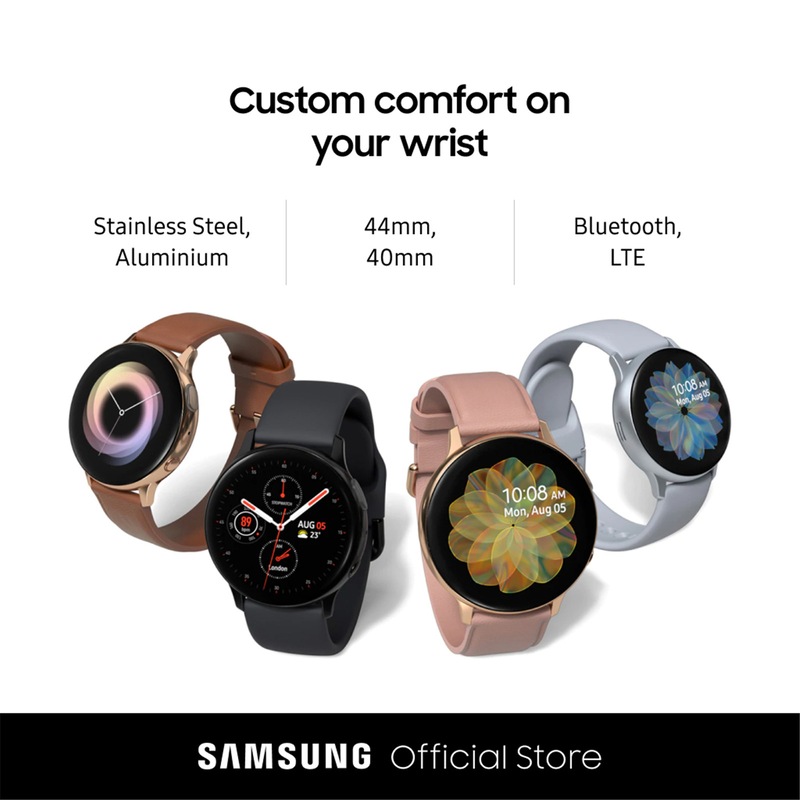 Buy Samsung Galaxy Watch Active 2 Smart Watch 40mm Rose Gold Aluminium Case With Phantom Violet Silicone Strap Mydeal