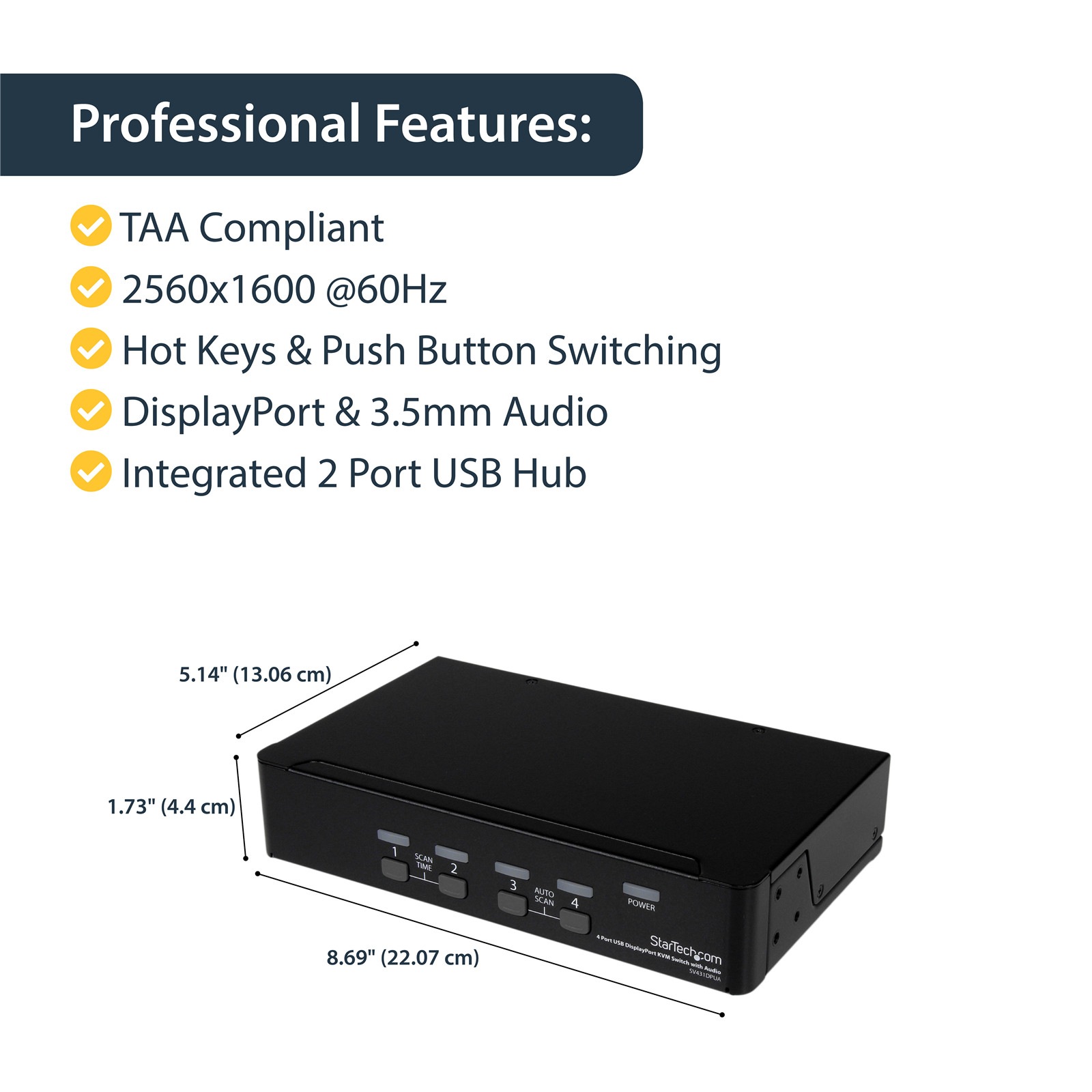 StarTech 4 Port USB DisplayPort KVM 