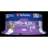 Verbatim 43667 8x DVD+R DL 8.5GB 25Pk White Wide Inkjet Printable-No ID [43667]