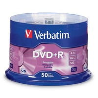 Verbatim 95037 DVD+R 50Pk Spindle 4.7GB 1X-16x Spindle [95037]