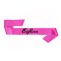 18th Birthday Pink Eighteen Sash x1