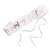 Baby Shower Mummy To Be White & Rose Gold Sash