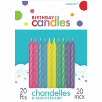 Birthday Party Supplies Spiral Candles Pastel Pink Green Yellow Blue Purple