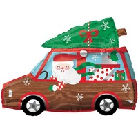 Christmas Holiday Station Wagon Junior Shape XL Foil Balloon