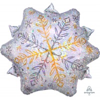 Christmas Shining Snow Flake SuperShape Foil Balloon 45cm Approx