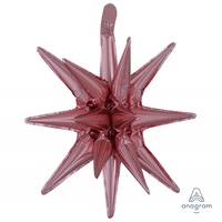 Christmas Small Magic Rose Gold Star SuperShape 3-D Multi-Balloon