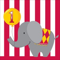 Circus Time 1st Birthday Lunch Napkins 16 Pack