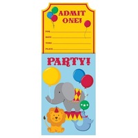 Circus Time Invites 8 Pack