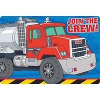 Construction Tonka Invitations 8 Pack