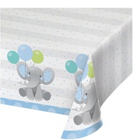 Enchanting Elephant Paper Tablecover Blue 