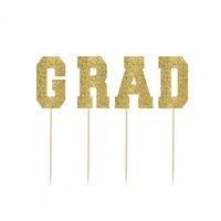 G-R-A-D Picks Gold Glittered Cardboard 
