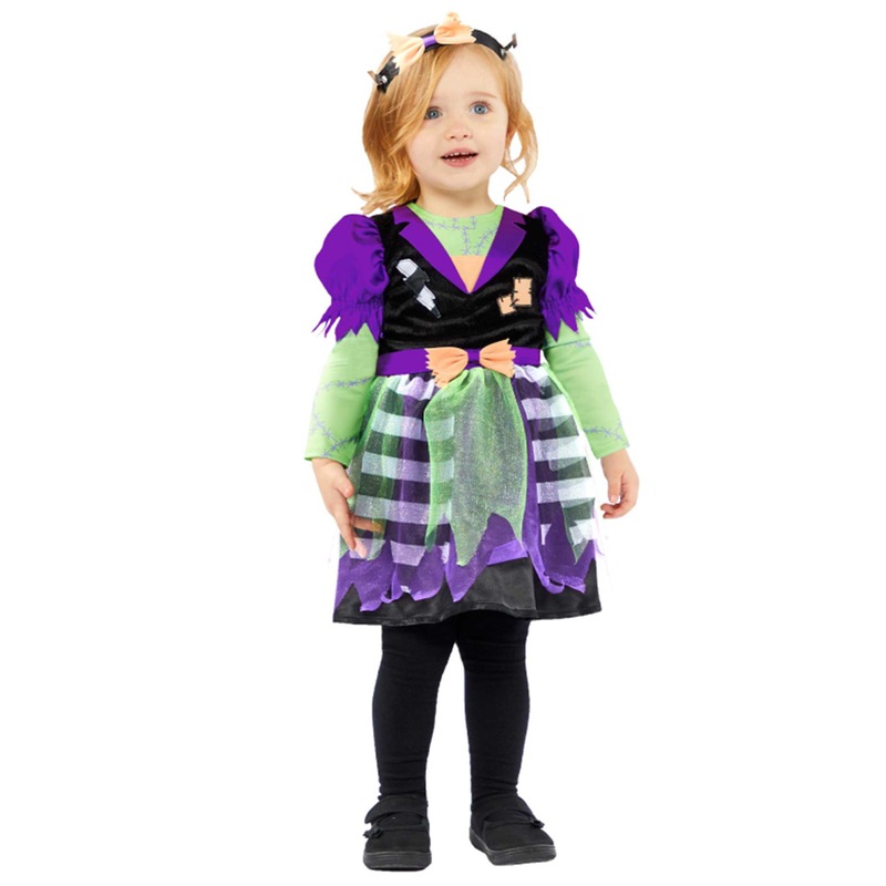 Buy Halloween Little Miss Frankie Frankenstein Costume Girls 6-8 Years ...