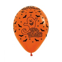 Halloween Night Fashion Orange & Black Latex Balloons 12 Pack