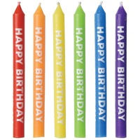 Happy Birthday Rainbow Candles 12 Pack