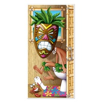 Hawaiian Luau Party Supplies Tiki Man Restroom Door Cover