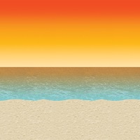 Hawaiian Luau Sunset Backdrop Large Plastic Wall Decoration
