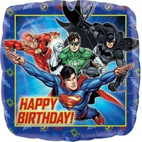 Justice League Happy Birthday Square Foil Balloon