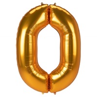 Metallic Gold Jumbo SuperShape Number 0 Foil Balloon