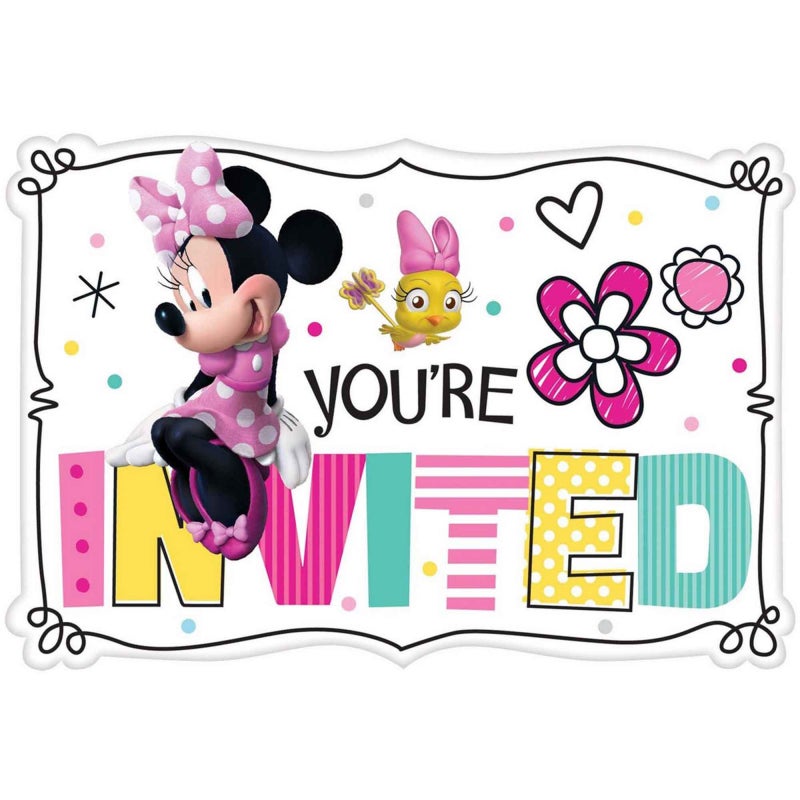Minnie Mouse Happy Helpers Post Card Invites 8 Pack