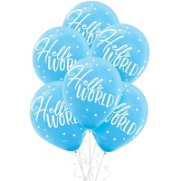 Oh Baby Boy Hello World Latex Balloons 15 Pack