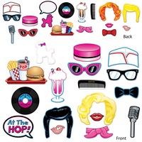 Rock & Roll 50's Party Supplies - Photo Booth Props 17 pack