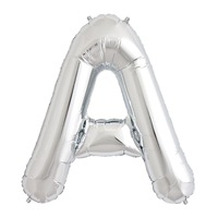 Silver Party Supplies - Silver Foil Balloon Letter A 86cm 