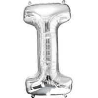 Silver Party Supplies - Silver Foil Balloon Letter I 86cm 