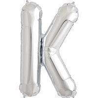 Silver Party Supplies - Silver Foil Balloon Letter K 86cm 