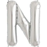 Silver Party Supplies - Silver Foil Balloon Letter N 86cm 