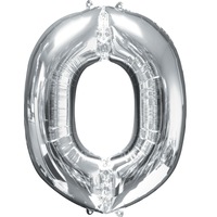 Silver Party Supplies - Silver Foil Balloon Letter O 86cm 