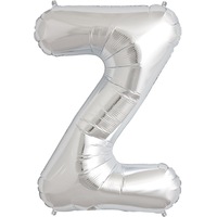 Silver Party Supplies - Silver Foil Balloon Letter Z 86cm 