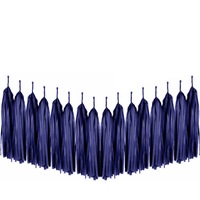 Tassel Tissue Paper Garland Dark Blue