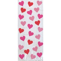Valentine's Day Key To Your Heart Small Cello Party Bags 20 Pack