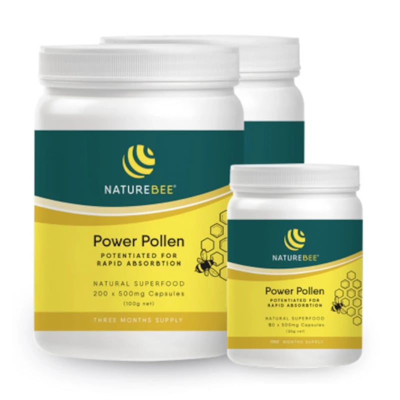 Buy Nature Bee Power Pollen Potentiated Pollen 400 Capsules 6 Months ...