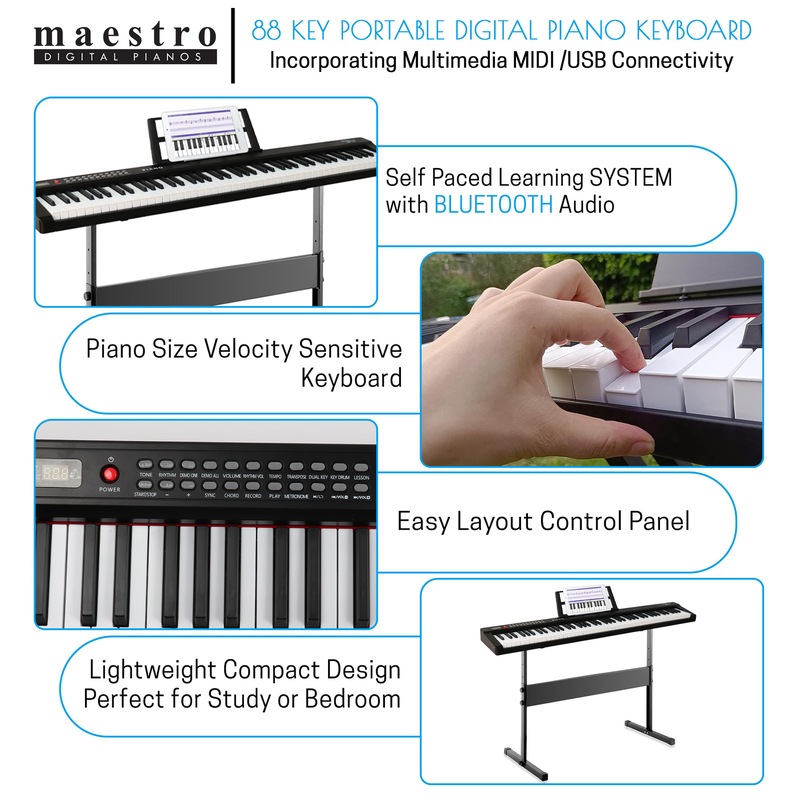 Buy Maestro MK88 Beginner 88Key Digital Piano Touch Sensitive