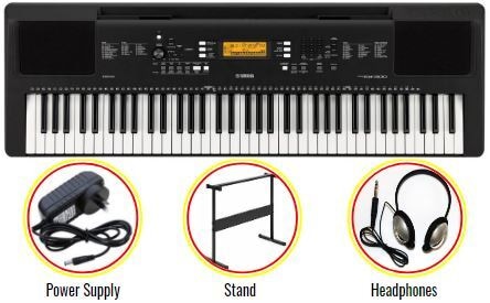 Yamaha PSR EW310 76 Key Digital Keyboard w Yamaha HPH 50B Headphones H Stand