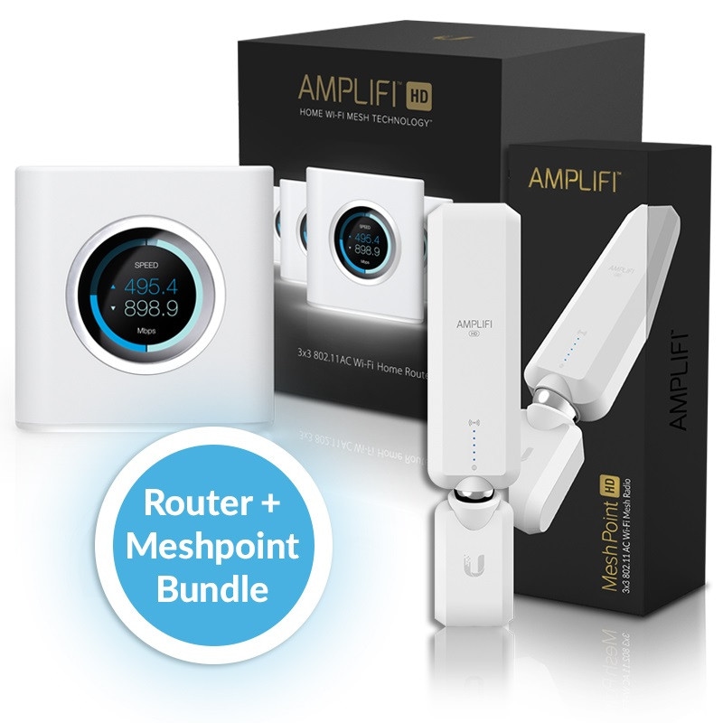 Buy Ubiquiti Amplifi Amplifi Router & 1x Mesh Point Bundle Pack Medium ...