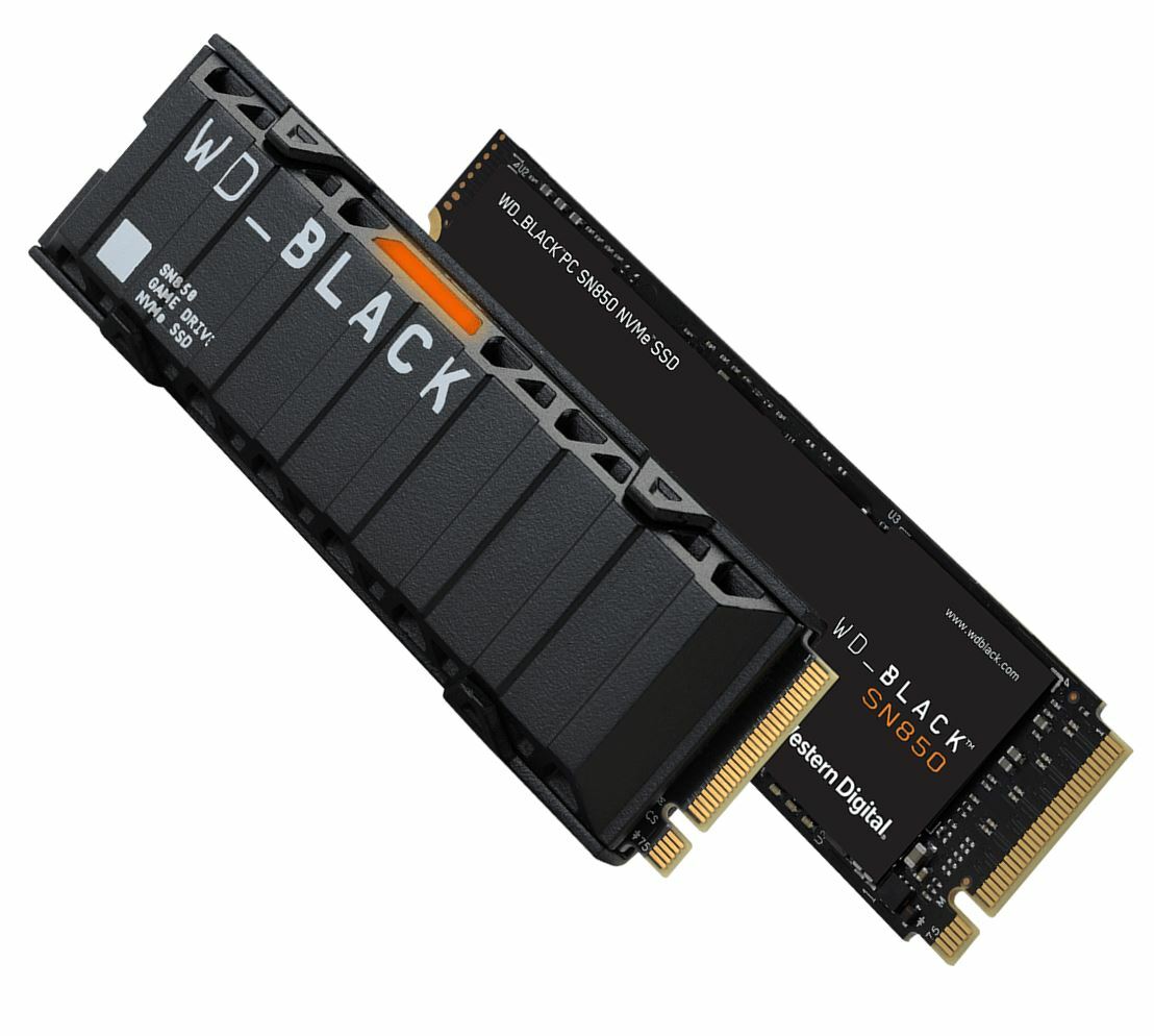 Western Digital WD Black SN850 2TB Gen4 NVMe SSD with Heatsink - 7000MB/s 5100MB/s R/W 1200TBW 1000K/710K IOPS 1.75M Hrs MTBF M.2 2280 PCIe4.0